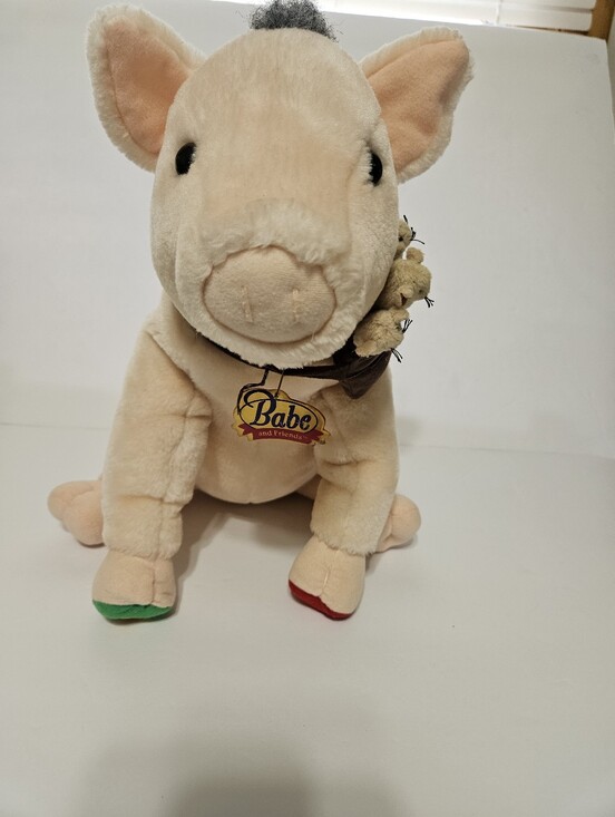 Babe and Friends Other - Vintage 1998 Babe and Friends Plush Pig with Mice Pouch (As-Is / Non-Talking)